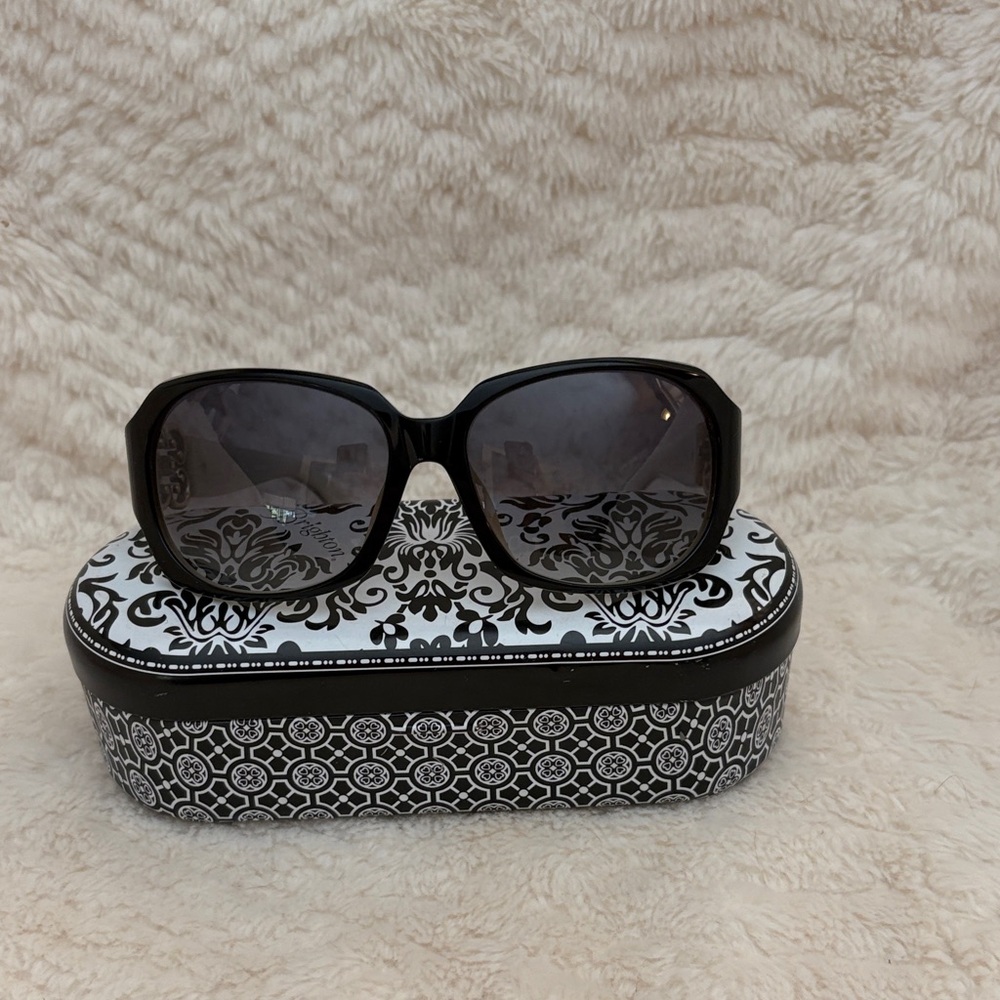 Vintage Brighton Black Sunglasses with Patterned Case